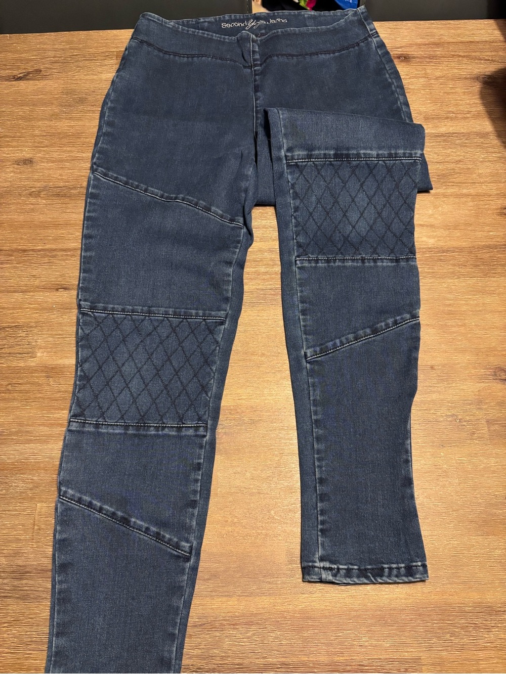 Second Yoga Jeans Quilted Moto Pull-On Skinny Jeans - Size 29
